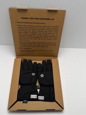 Men's Black Winter Gloves - Insulated Outdoor Gloves